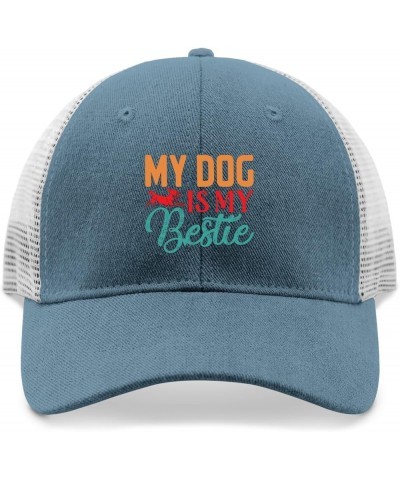 Dog Lover Cap My Dog is My Bestie Dad Hats, Vintage Dad Hat for Women Skyblue $8.40 Skullies & Beanies