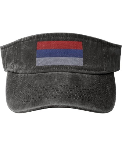 Flag of The Republika Srpska Knitting Effect Sun Hat Sun Visor Hats for Women Men Baseball Cap Golf Hats Black $9.47 Visors