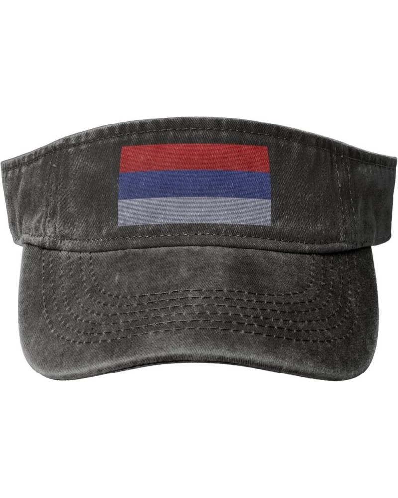 Flag of The Republika Srpska Knitting Effect Sun Hat Sun Visor Hats for Women Men Baseball Cap Golf Hats Black $9.47 Visors