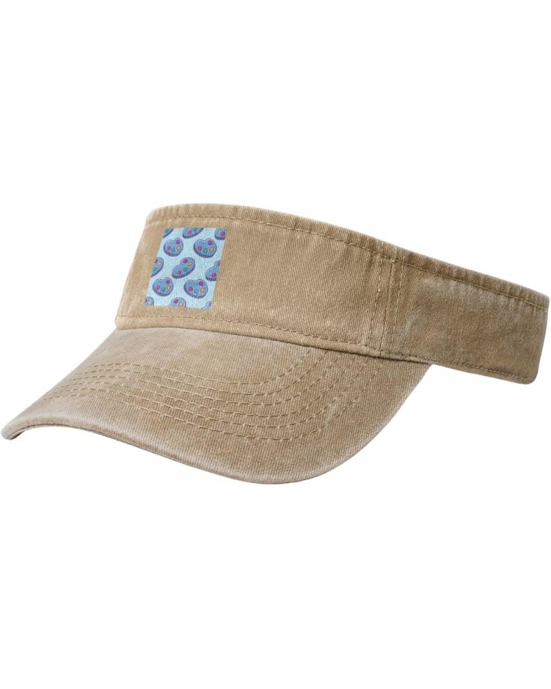 Seamless Patterns in The Palette Sun Visor Hats for Women Men Adjustable Sports Sun Hats Golf Cap Natural $13.80 Visors