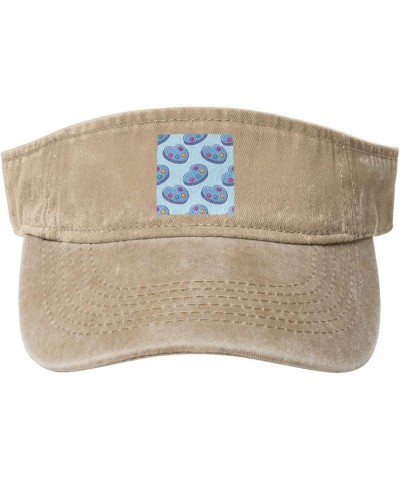 Seamless Patterns in The Palette Sun Visor Hats for Women Men Adjustable Sports Sun Hats Golf Cap Natural $13.80 Visors