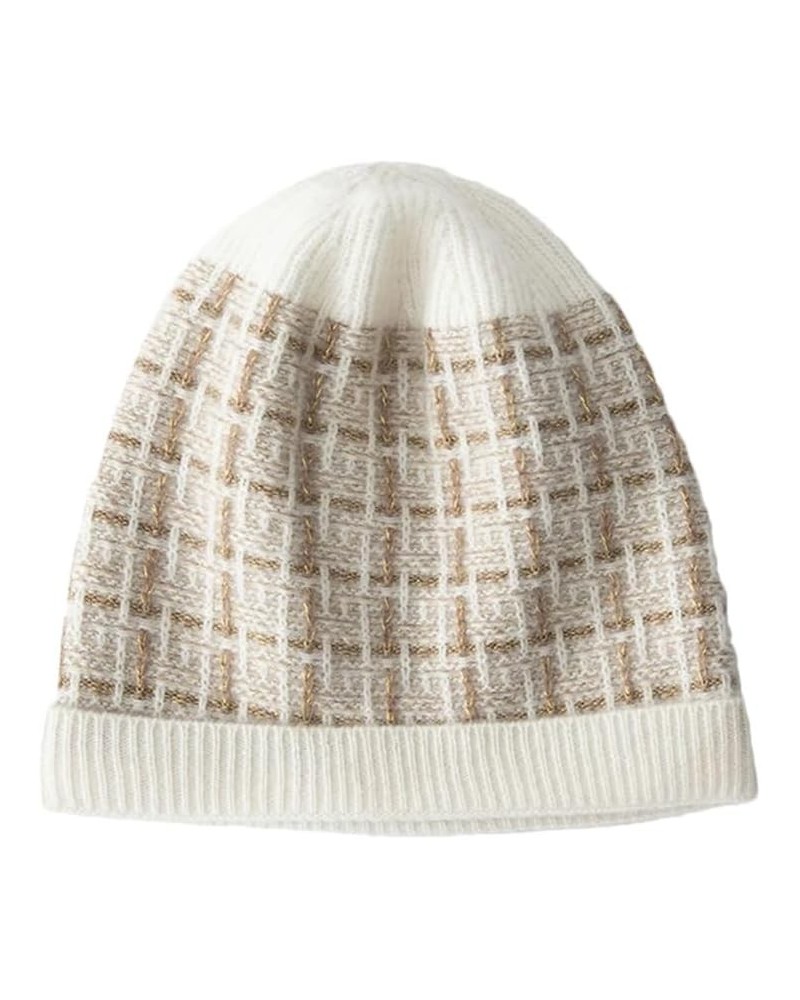 Cashmere Beanie Hats for Women Winter Hat Soft Warm Knitted Casual Cap Jacquard Skullies Beanies 56 Khaki9 $19.45 Skullies & ...