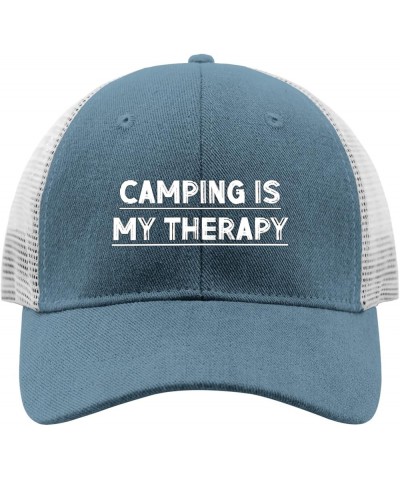 Camping is My Therapyses hat Custom Hats for Men AllBlack Womens Bucket hat Gifts for Women Outdoor Hat Skyblue $6.11 Basebal...