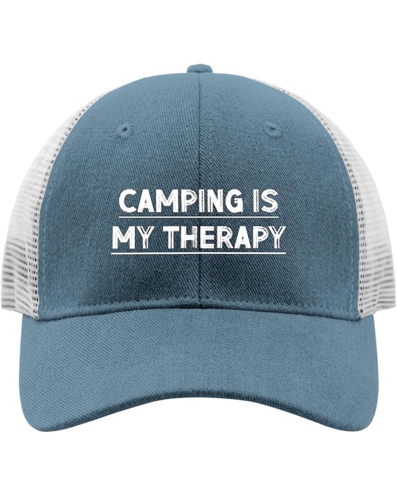 Camping is My Therapyses hat Custom Hats for Men AllBlack Womens Bucket hat Gifts for Women Outdoor Hat Skyblue $6.11 Basebal...