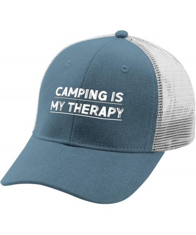 Camping is My Therapyses hat Custom Hats for Men AllBlack Womens Bucket hat Gifts for Women Outdoor Hat Skyblue $6.11 Basebal...