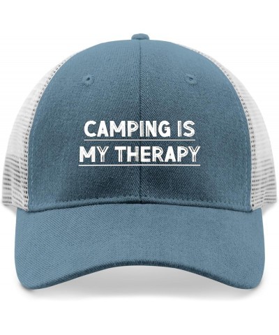 Camping is My Therapyses hat Custom Hats for Men AllBlack Womens Bucket hat Gifts for Women Outdoor Hat Skyblue $6.11 Basebal...