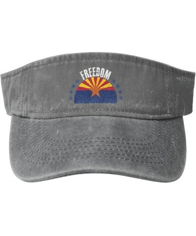 The Arizona Flag and Freedom Sun Visor Hats for Women Men Sun Hat Vintage Golf Hat Adjustable Baseball Cap Gray $11.14 Visors