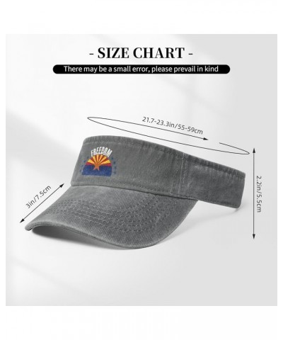 The Arizona Flag and Freedom Sun Visor Hats for Women Men Sun Hat Vintage Golf Hat Adjustable Baseball Cap Gray $11.14 Visors