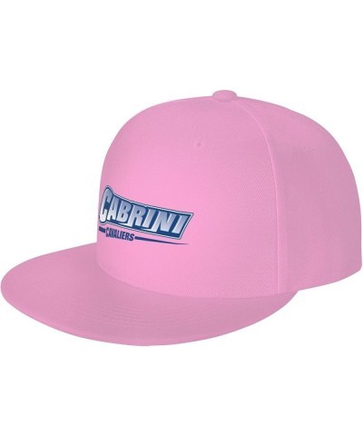 Cabrini University Logo Hats for Men Flat Bill Fitted Caps Hiphop Rap Adjustable Baseball Trucker Dad Hat Pink $10.19 Basebal...