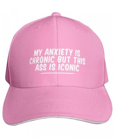 My Chronic But This Ass is Iconic Hat Sandwich Baseball Cap Black Trucker Hat for Men Women Pink $11.95 Baseball Caps