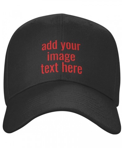 Custom Hat Add Your Name Logo Text or Image Here Personalized Hats Black $7.08 Baseball Caps