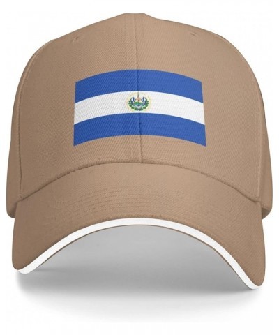 Flag of El Salvador Baseball Cap Sandwich Brim Hats for Men Women Adjustable Caps Natural $12.85 Baseball Caps