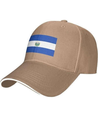 Flag of El Salvador Baseball Cap Sandwich Brim Hats for Men Women Adjustable Caps Natural $12.85 Baseball Caps