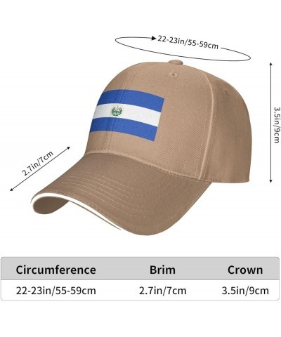 Flag of El Salvador Baseball Cap Sandwich Brim Hats for Men Women Adjustable Caps Natural $12.85 Baseball Caps