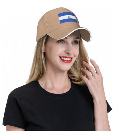 Flag of El Salvador Baseball Cap Sandwich Brim Hats for Men Women Adjustable Caps Natural $12.85 Baseball Caps