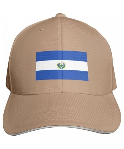 Flag of El Salvador Baseball Cap Sandwich Brim Hats for Men Women Adjustable Caps Natural $12.85 Baseball Caps