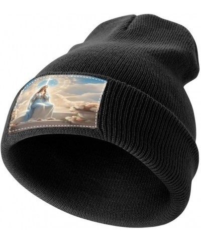 Our Lady of Guadalupe Virgin Mary Winter Hat Black Warm Skull Knit Hats Beanie Novetly Cap for Men Women Black2 $16.50 Skulli...