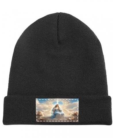 Our Lady of Guadalupe Virgin Mary Winter Hat Black Warm Skull Knit Hats Beanie Novetly Cap for Men Women Black2 $16.50 Skulli...