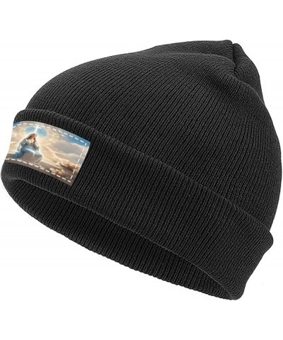 Our Lady of Guadalupe Virgin Mary Winter Hat Black Warm Skull Knit Hats Beanie Novetly Cap for Men Women Black2 $16.50 Skulli...