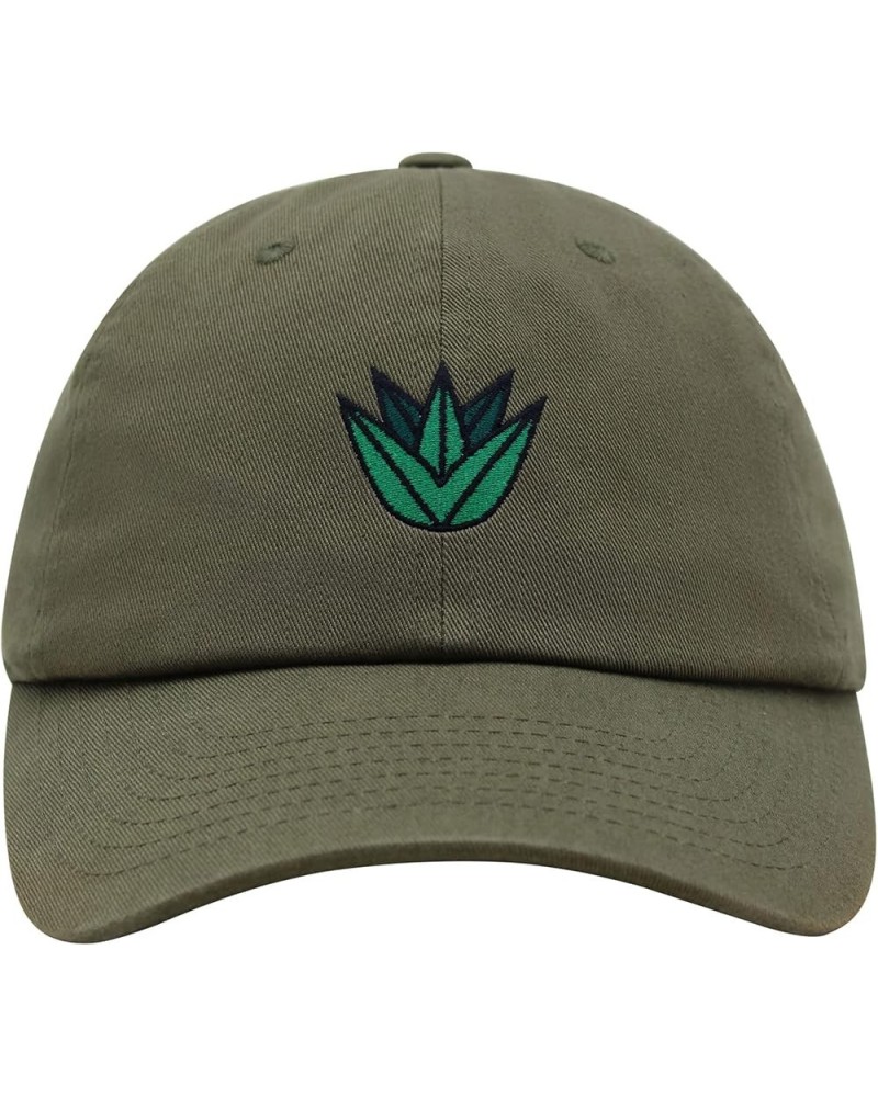 Agave Plant Premium Dad Hat Embroidered Baseball Cap Tequila Olive Green $12.49 Baseball Caps