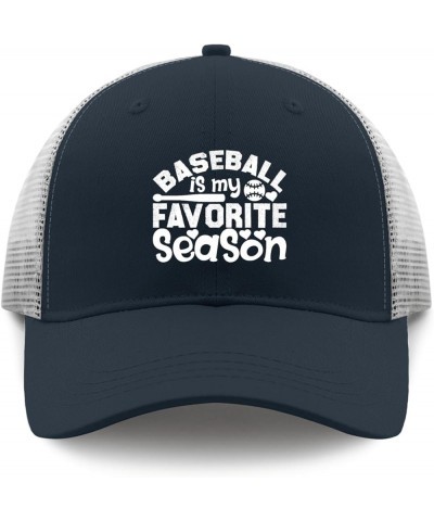 Sun hat Womens Baseball Baseball is My Favorite Season Baseball hat Music hat Gifts for Boyfriends Running Cap Marine Blue $9...