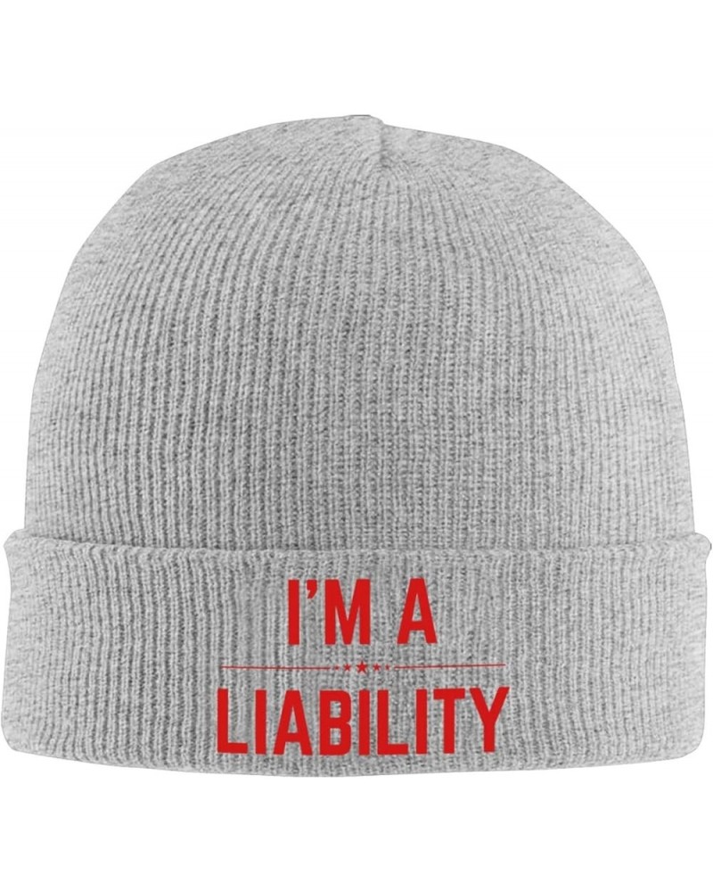 I'm A Liability Beanie Unisex Knit Hat Women Men Gift Winter Warm Cap Gray $13.19 Skullies & Beanies