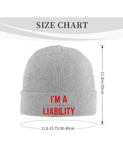 I'm A Liability Beanie Unisex Knit Hat Women Men Gift Winter Warm Cap Gray $13.19 Skullies & Beanies