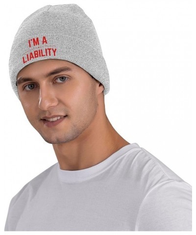 I'm A Liability Beanie Unisex Knit Hat Women Men Gift Winter Warm Cap Gray $13.19 Skullies & Beanies