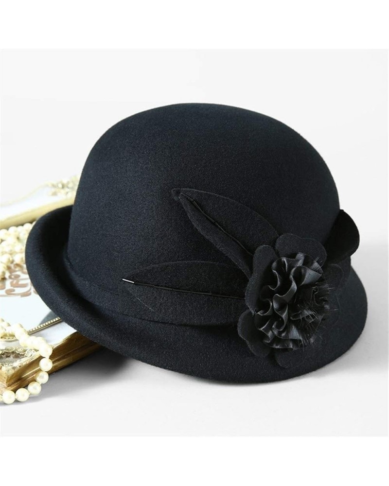 Formal Hats Special Shade Fedora Hats Women Autumn and Winter Asymmetric Brim Wool Felt Hat A $49.85 Fedoras