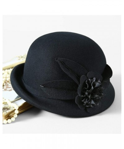 Formal Hats Special Shade Fedora Hats Women Autumn and Winter Asymmetric Brim Wool Felt Hat A $49.85 Fedoras