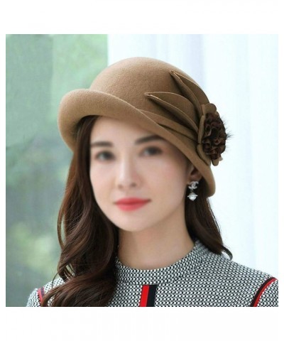 Formal Hats Special Shade Fedora Hats Women Autumn and Winter Asymmetric Brim Wool Felt Hat A $49.85 Fedoras