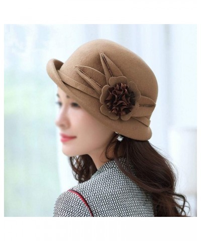 Formal Hats Special Shade Fedora Hats Women Autumn and Winter Asymmetric Brim Wool Felt Hat A $49.85 Fedoras