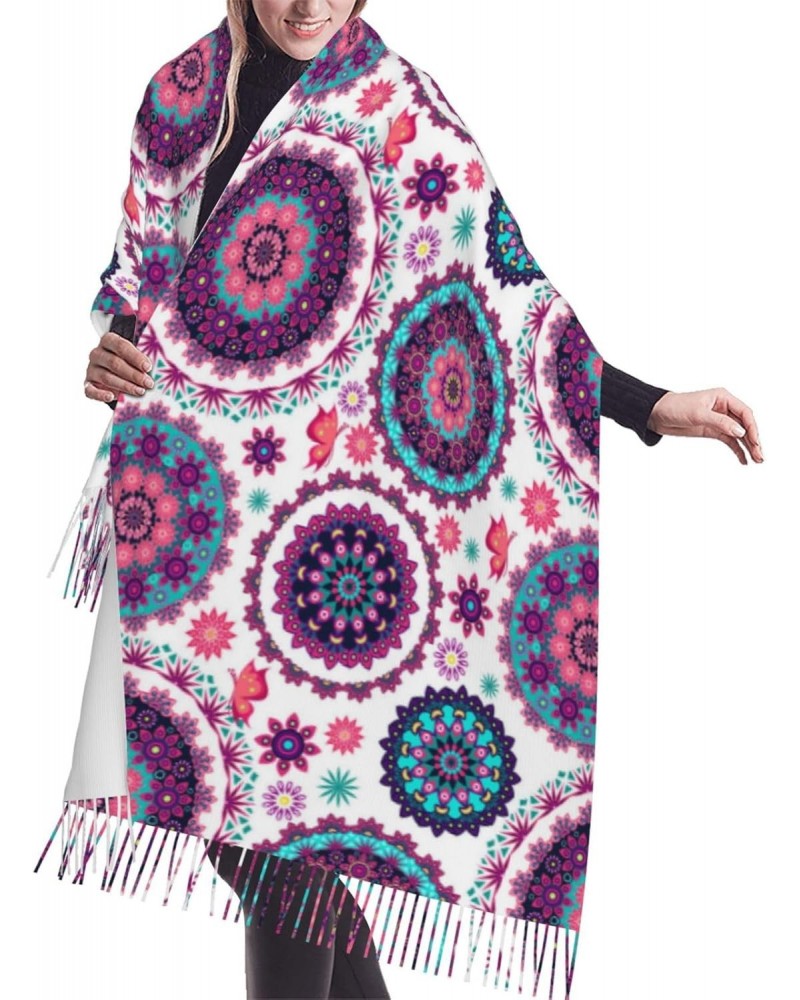 Boho Mandala Pashmina Shawl Scarf Women'S Casual Shawl Wrap Scarf 77" X 27 $13.75 Scarves