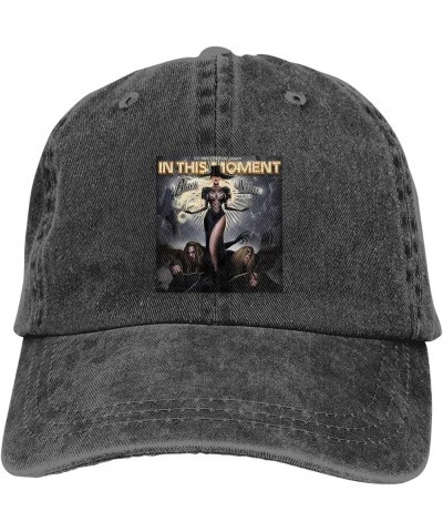 in This Music Moment Hats for Men Women Cap Fashion Baseball Caps Adjustable Washed Denim Print Casual Hats Black Black $11.3...