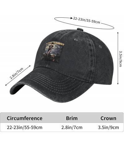 in This Music Moment Hats for Men Women Cap Fashion Baseball Caps Adjustable Washed Denim Print Casual Hats Black Black $11.3...