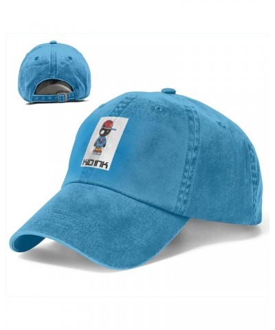 Kid Music Ink Hats for Men Women, Classic Adjustable Mesh Washed Denim Baseball Cap Hat Black Blue $9.65 Baseball Caps