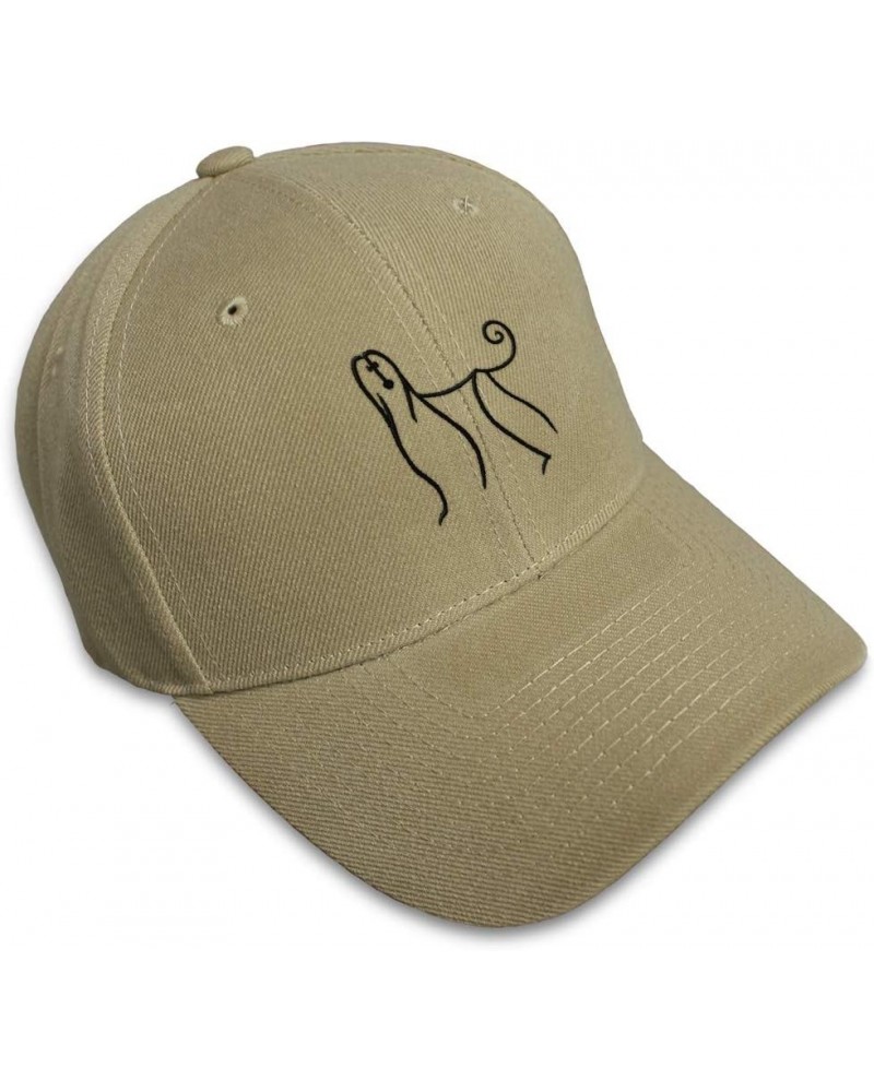 Custom Baseball Cap Afghan Hound Dog Silhouette Embroidery Dogs Acrylic Khaki Design Only $13.23 Baseball Caps