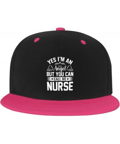 Yes I m an Angel But You Can Call Me Nurse Baseball Cap for Men Women Snapback Hat Trucker Flat Bill Caps Sun Hats Pink $10.5...