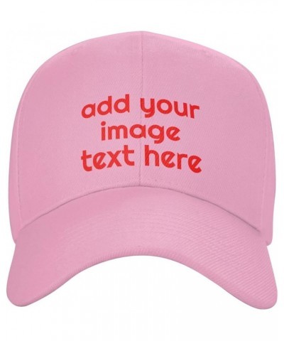 Custom Hat Add Your Own Photo Logo Picture Design Your Personalized Baseball Hats Pink $6.94 Baseball Caps