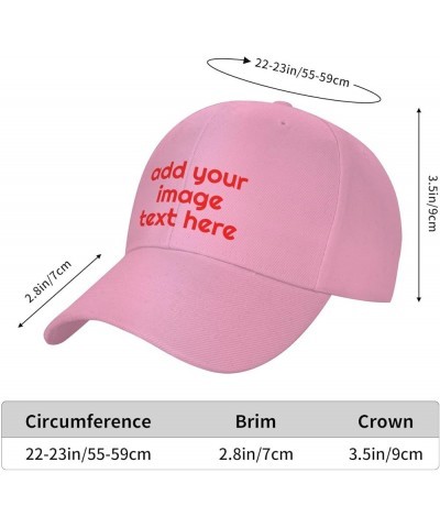 Custom Hat Add Your Own Photo Logo Picture Design Your Personalized Baseball Hats Pink $6.94 Baseball Caps