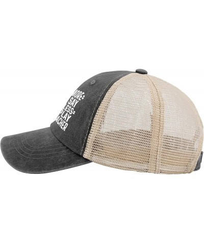 The More You Say The Less We Play PE Teacher Trucker Hat Women Vintage Mesh Baseball Cap for Summer Black $8.84 Baseball Caps