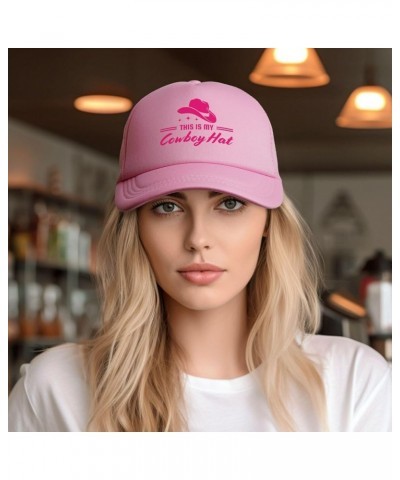 This is My Cowboy Hat Mesh Hat Men Women Baseball Cap Trucker Hat Sports Hat Pink $12.97 Baseball Caps