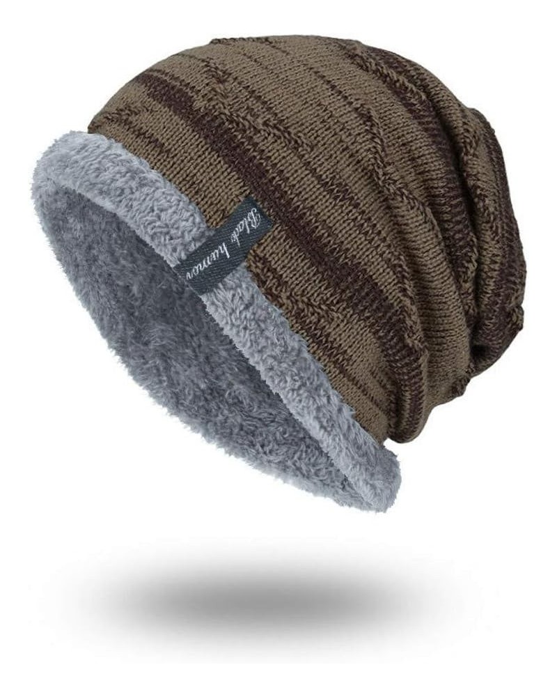 Fashion Warm Hat Outdoor Knit Unisex Cap Hat Cap Hedging Head Baseball Caps Notch Hat Khaki-d $8.27 Skullies & Beanies