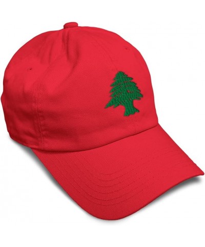 Custom Soft Baseball Cap Lebanon Flag Tree Seal Embroidery Asia Twill Cotton Dad Hats for Men & Women Red Design Only $14.40 ...