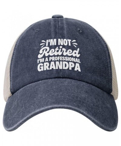 I'm Not Retired I'm A Professional Grandpa Retirement 2024 Cowboy Hat Vintage Mesh Baseball Cap Adult Dad Hat Black Navy Blue...