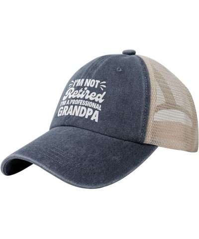 I'm Not Retired I'm A Professional Grandpa Retirement 2024 Cowboy Hat Vintage Mesh Baseball Cap Adult Dad Hat Black Navy Blue...