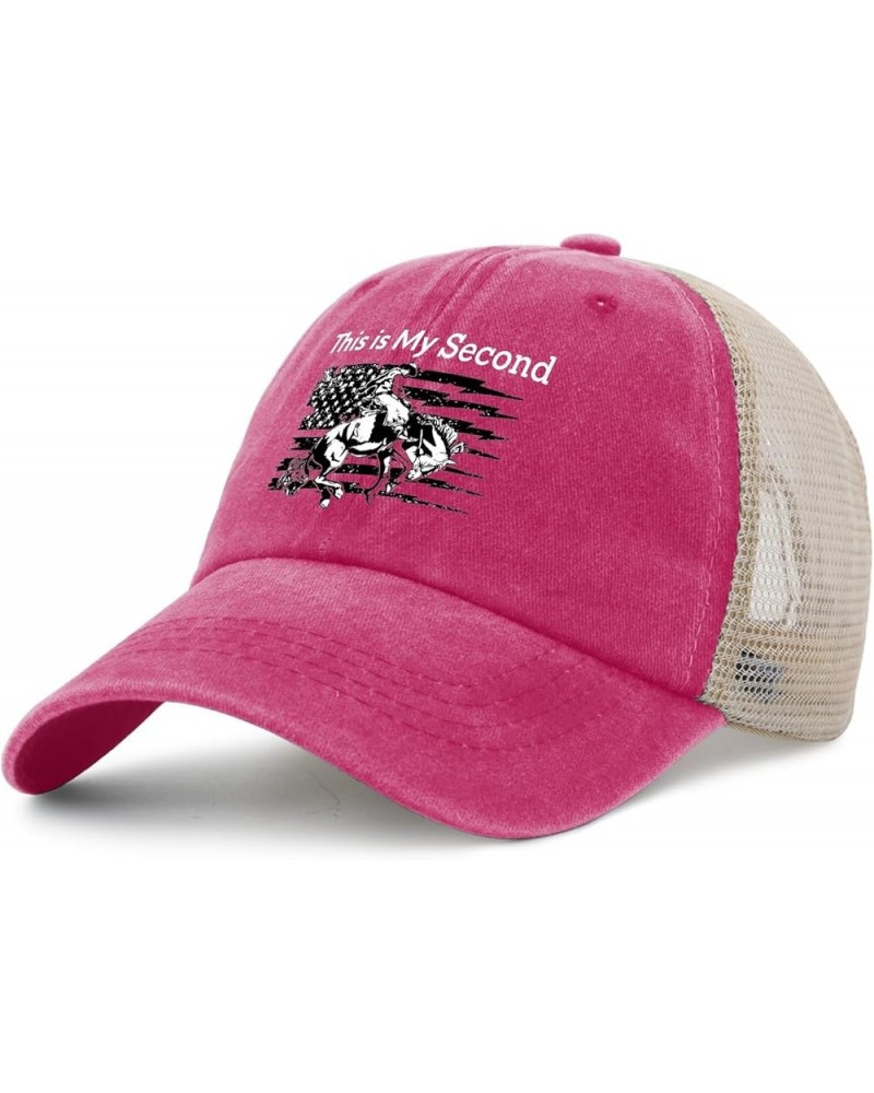 This is My 2nd Rodeo Hat for Women Humor Tennis Hat for Mens AllBlack Ball Cap Fashion Unique Gifts for Secretary Pink $9.00 ...