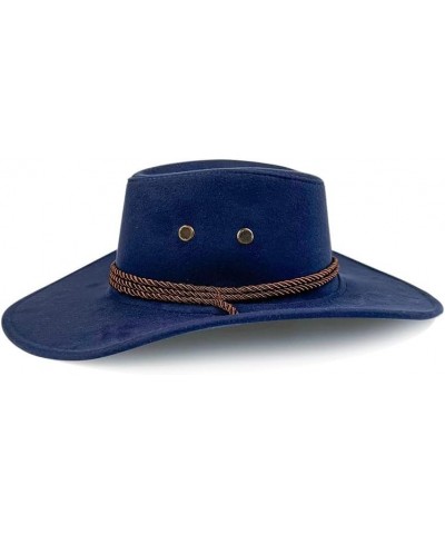 Western Suede Cowboy Hat Male and Female Ethnic Style Retro Knight Top Hat British Style Jazz Hat Brown $61.23 Cowboy Hats