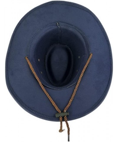 Western Suede Cowboy Hat Male and Female Ethnic Style Retro Knight Top Hat British Style Jazz Hat Brown $61.23 Cowboy Hats