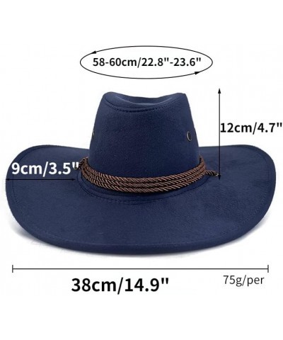 Western Suede Cowboy Hat Male and Female Ethnic Style Retro Knight Top Hat British Style Jazz Hat Brown $61.23 Cowboy Hats